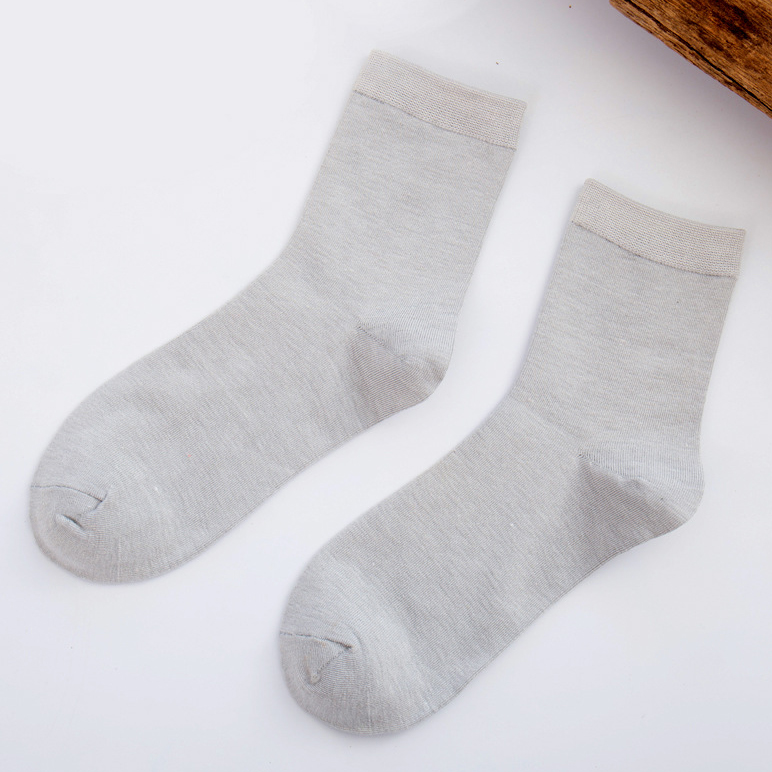 Men And Women Casual Spring And Summer Cotton Solid Color Socks Crew Socks Male Bamboo Fiber Socks Bamboo Fiber Socks